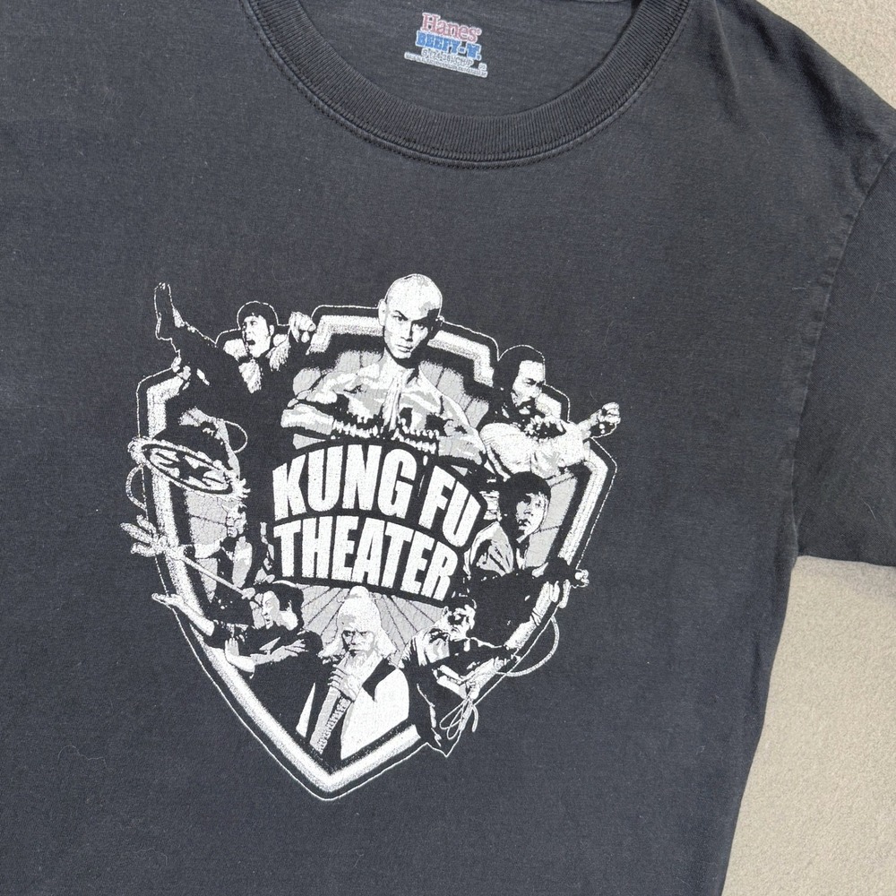 Rare Kung Fu Theater Shirt Men S Black Hanes Beefy-T Martial Arts Movie Tee